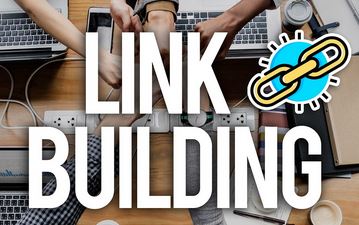 Hands linking with the words Link Building - image